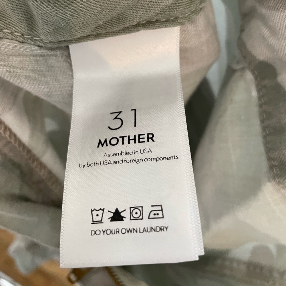 MOTHER Camo Ankle Crop Jeans in Olive & Cream - Picture 3 of 4